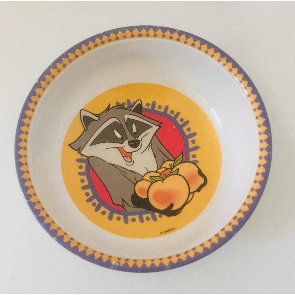 Vintage 90s Disney Pocahontas Meeko Bowl Zak Designs Plastic Kids Replacement